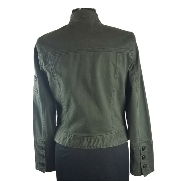 Tommy Hilfiger Stretch Military Army Green Denim Jean Jacket Women's XS Size 4 - Picture 3 of 6